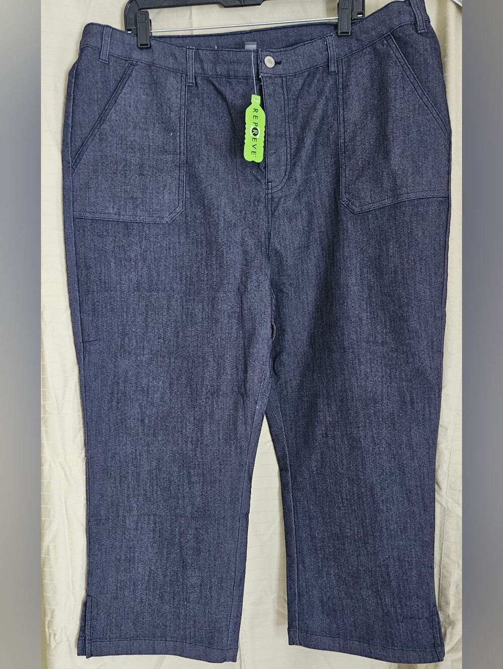 AnyBody NWT Cropped Denim Indigo Jeans made out of Recycled Plastic Bottles